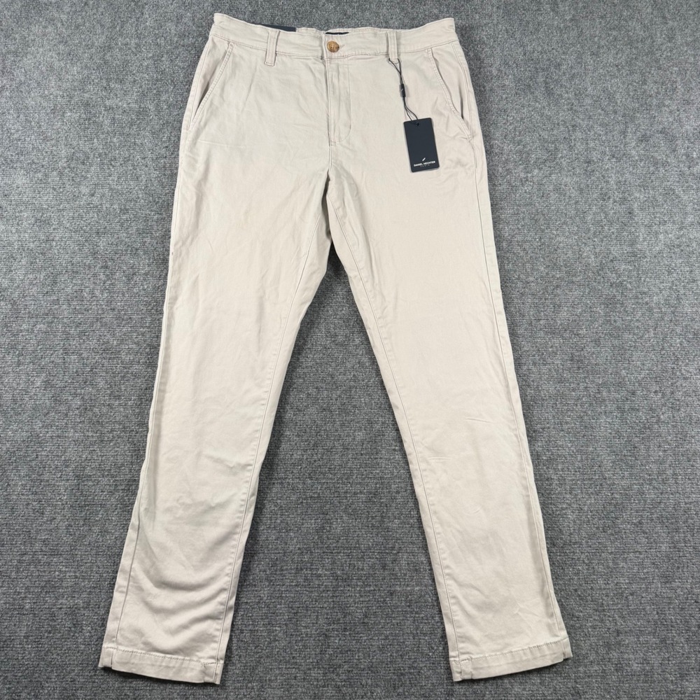 Daniel Hechter Chino Pants Mens 34x30 Beige Tan Cotton Blend Casual Trousers NWT